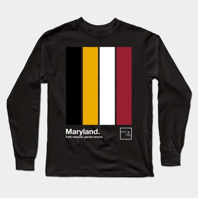 Maryland State Flag  // Original Minimalist Artwork Poster Design Long Sleeve T-Shirt by DankFutura